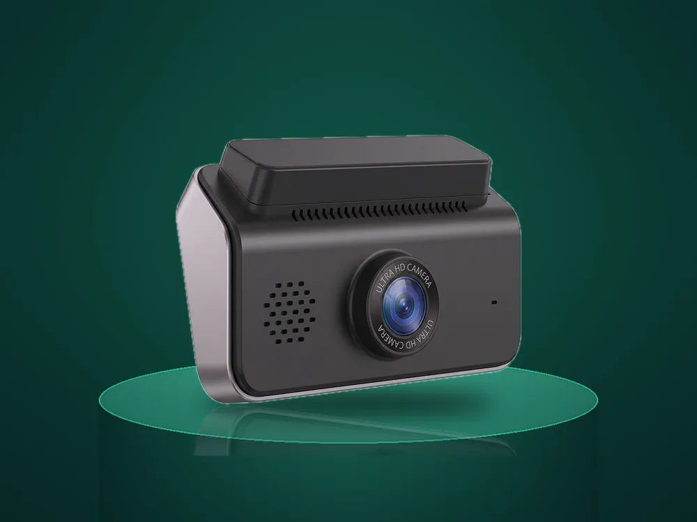 TWM A6 CarPlay Dash Cam on a display stand