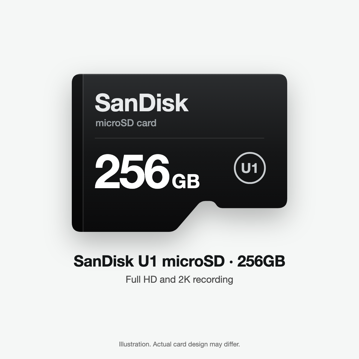 SanDisk U1 microSD card 256GB (illustration)