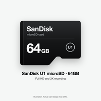 SanDisk U1 microSD card 64GB (illustration)