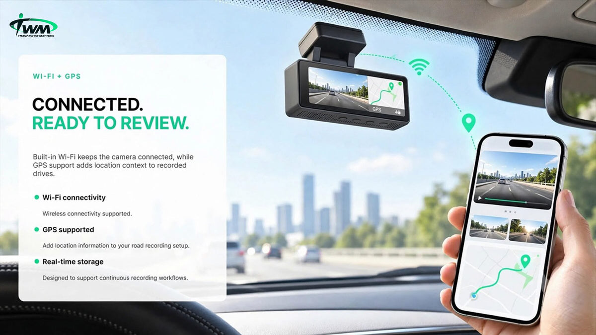 TWM A3 Wi-Fi and GPS: location and route with your recorded drives