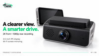 TWM A6 2K dash cam with a 4.5 inch IPS display and Wi-Fi screen mirroring