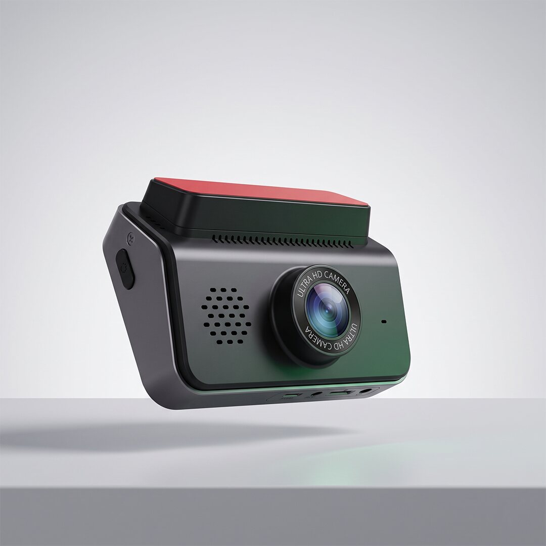 TWM A6 dash cam, angled view