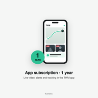 1 year app subscription for live video, alerts and tracking in the TWM app (illustration)