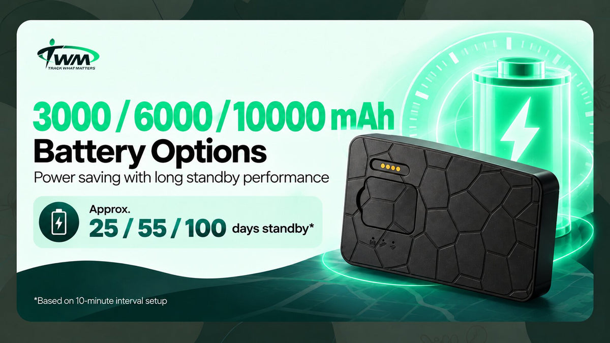 TWM G50 battery: about 100 days standby at a 10-minute interval