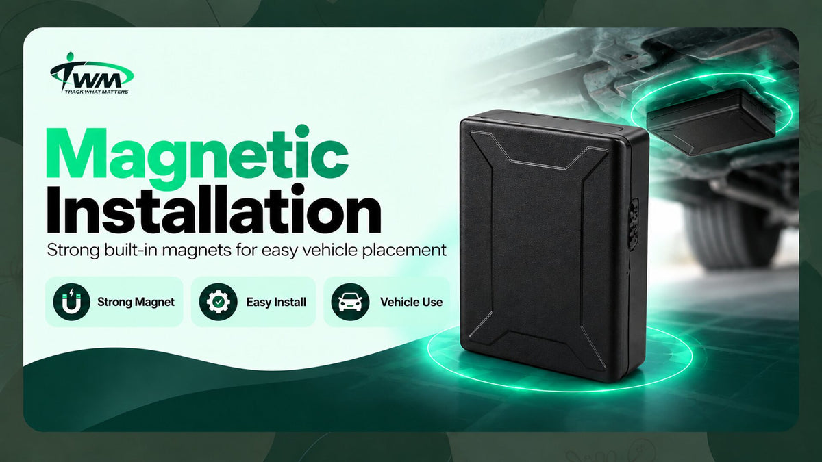 TWM S15 magnetic installation: strong built-in magnets hold it to the vehicle