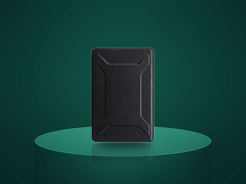 TWM S15 4G Magnetic GPS Tracker on a display stand